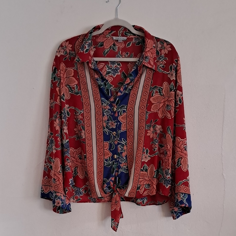 Floral Red Women's Top